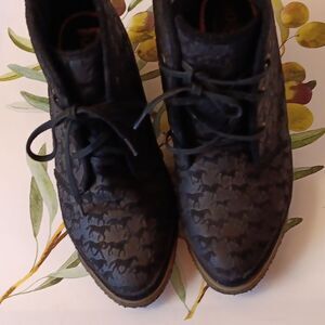 80 % 20  Anthropologie Hidden Wedge Embossed Booties